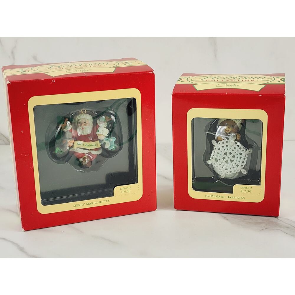 Heirloom Ornament Christmas Merry Marionettes 1992 + Homemade Happiness 1993 x2
